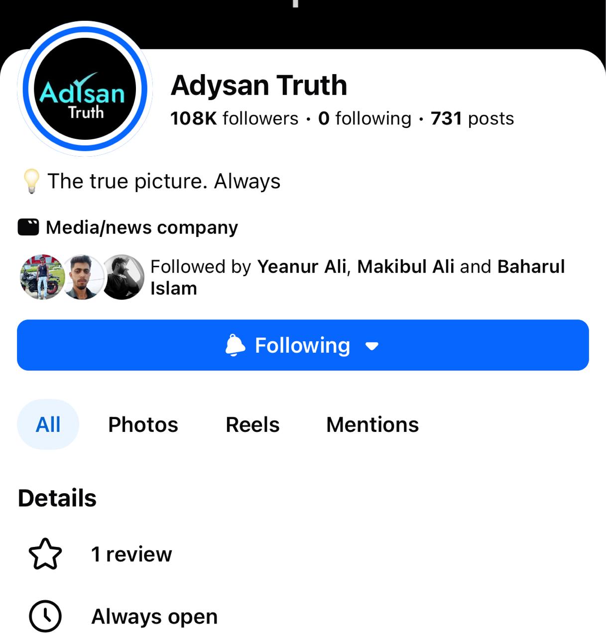Adysan Truth 108K Followers